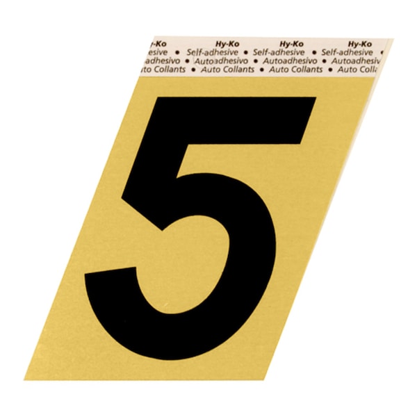 Hy-Ko 3.5In Gold Aluminum Number 5, 10PK B00212 - main